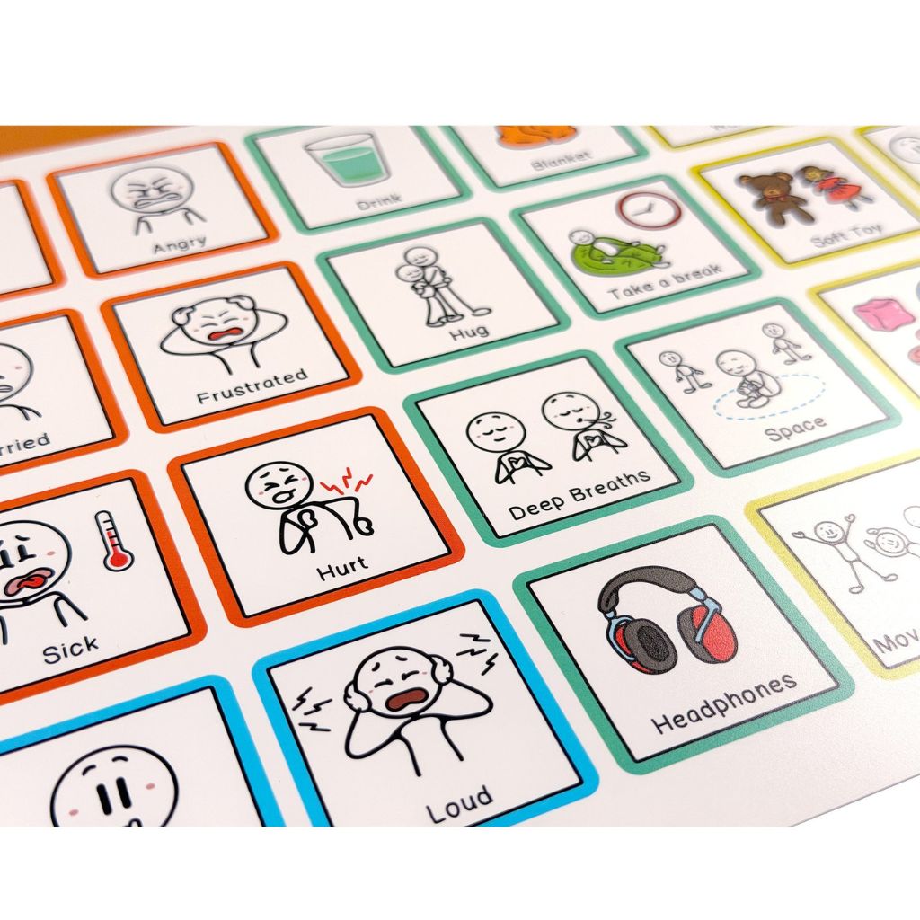 Zoom In View Emotion and Regulation Communication Board