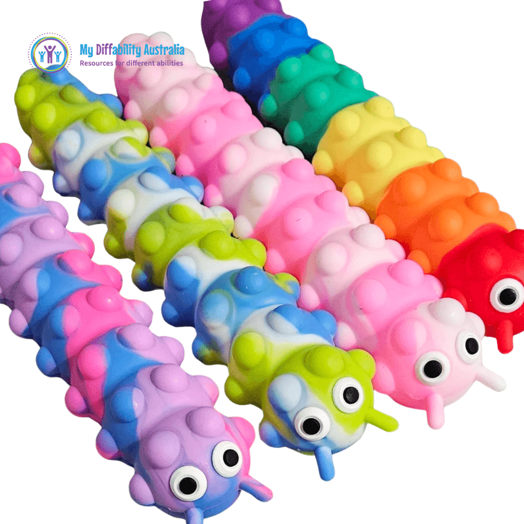 Zoom In View Pop It Suction Caterpillar Fidget