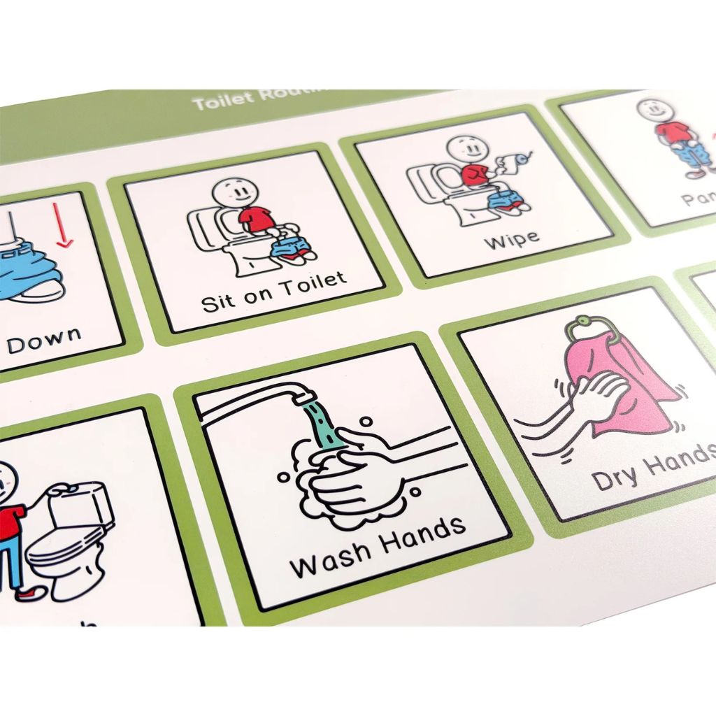 Zoom In View Toilet Routine Board