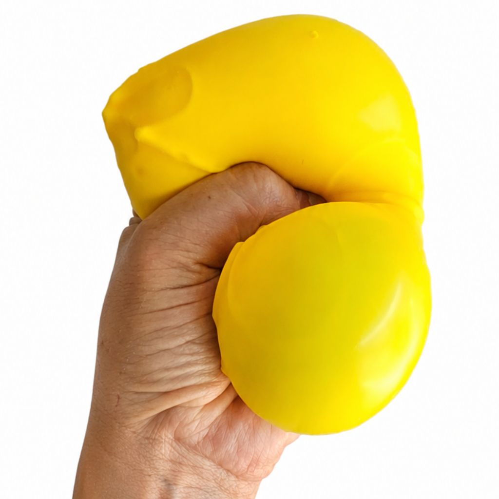 Zoom in Hand Squeezing Cheese Squishy Toys