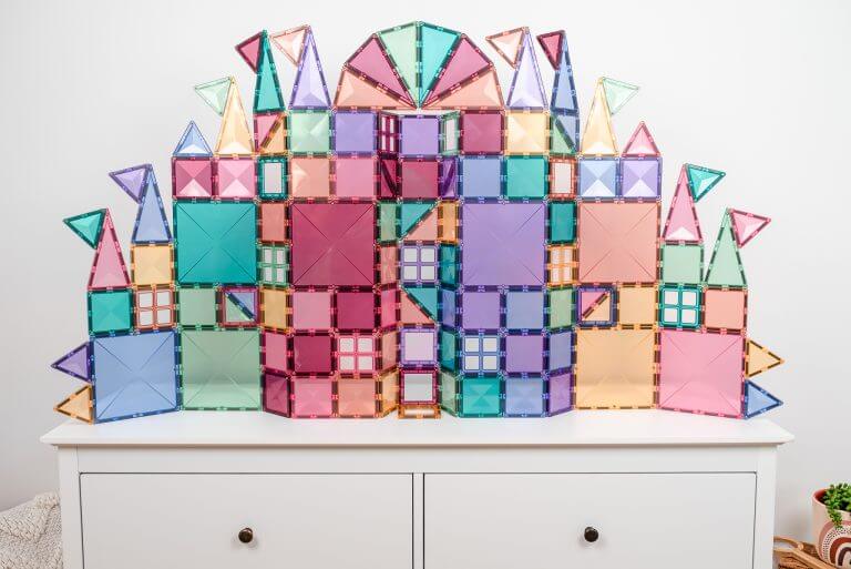 castle made from 120 piece pastel creative pack