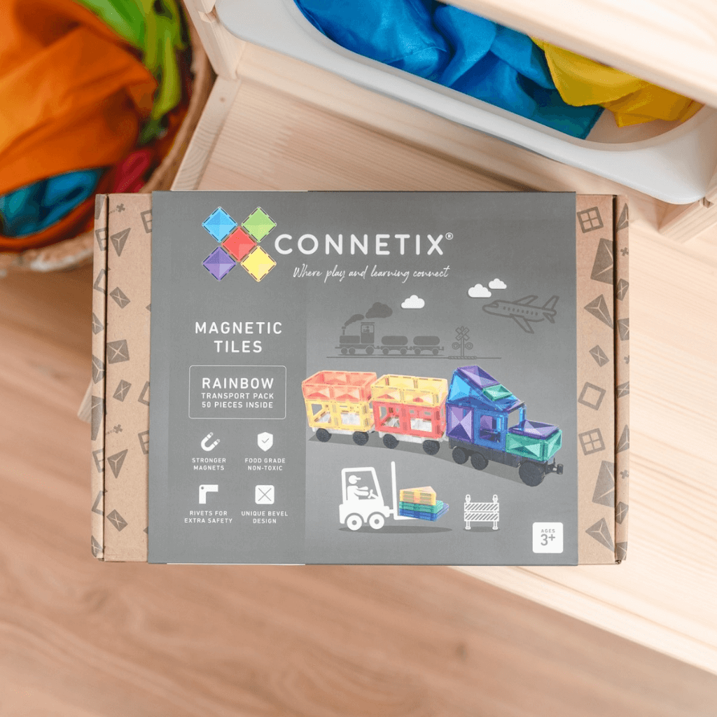 lifesty image of the box for rainbow connetix transport pack 50