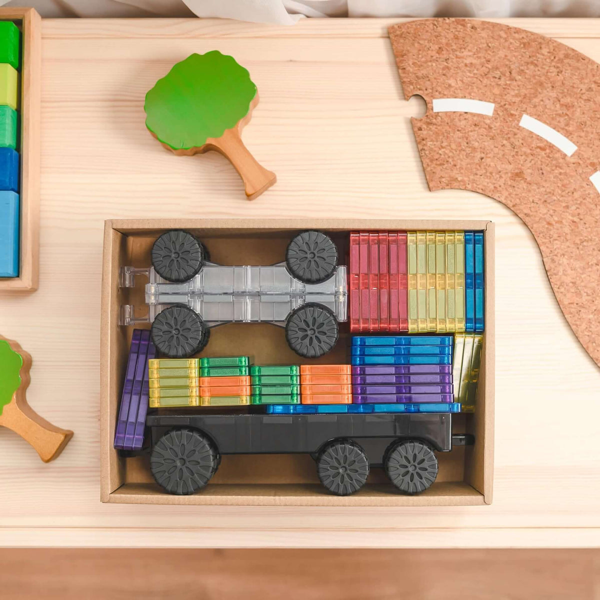 open box showing rainbow transport pack