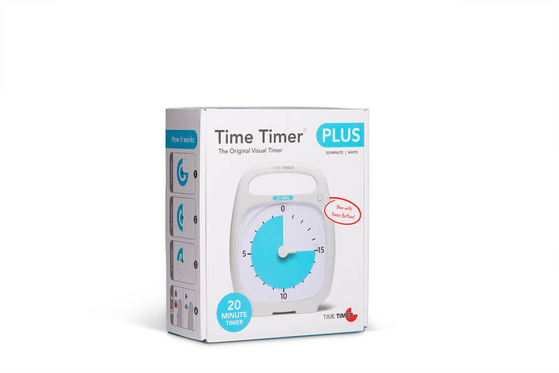 packaging of time timer plus 20 minute with pause feature