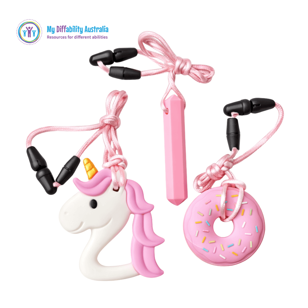 pink chewy pendants set of 3