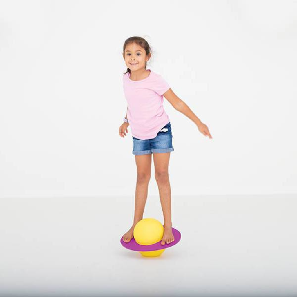 rock n hopper with purple disc being used by a kid