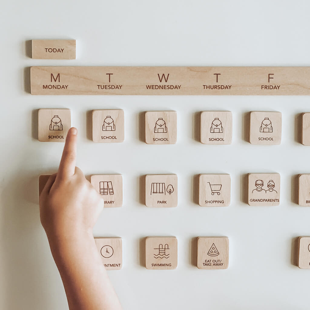 Fridge Kit Wooden Visual Schedule Motor Skills