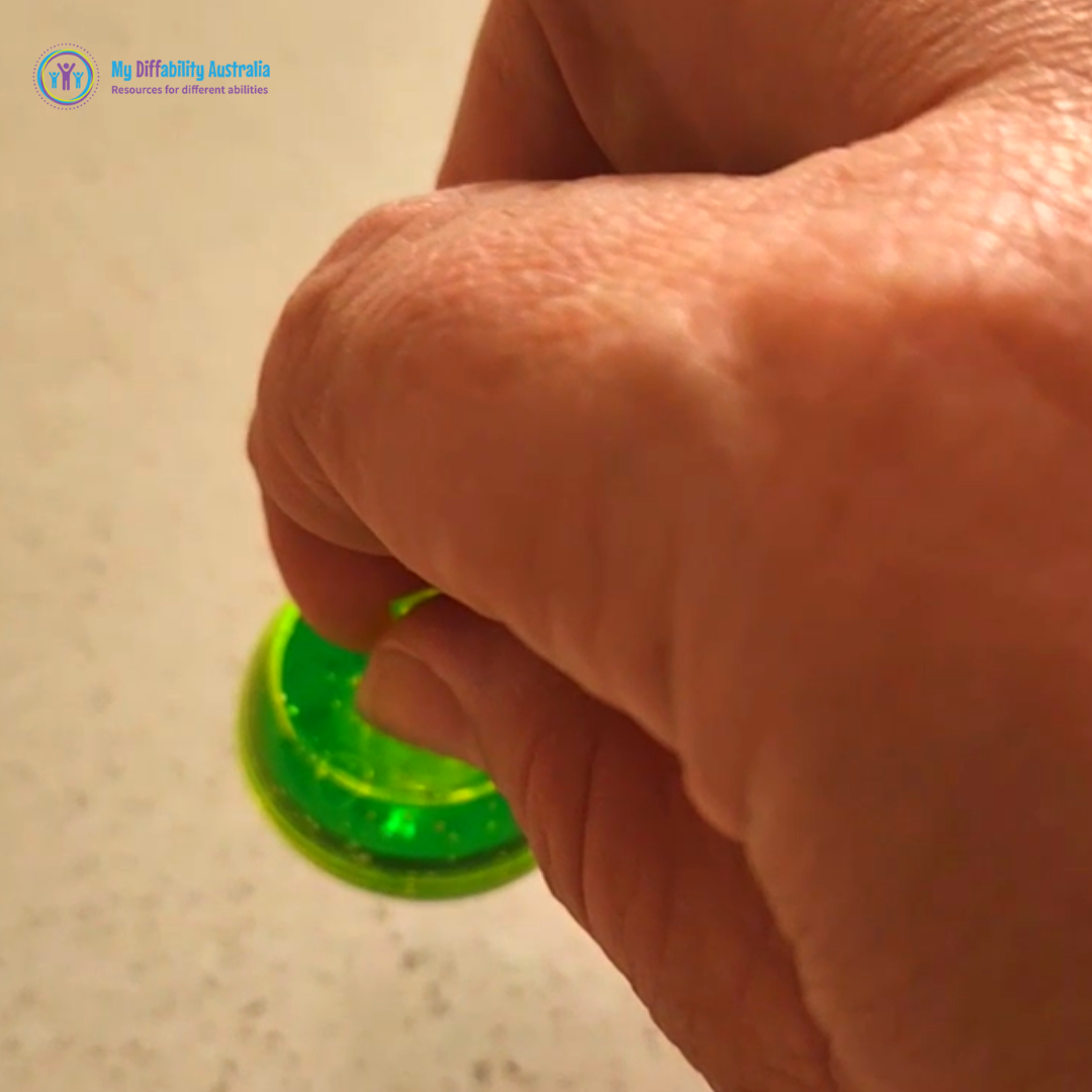 Holding Flip Over Glitter Spinning Top