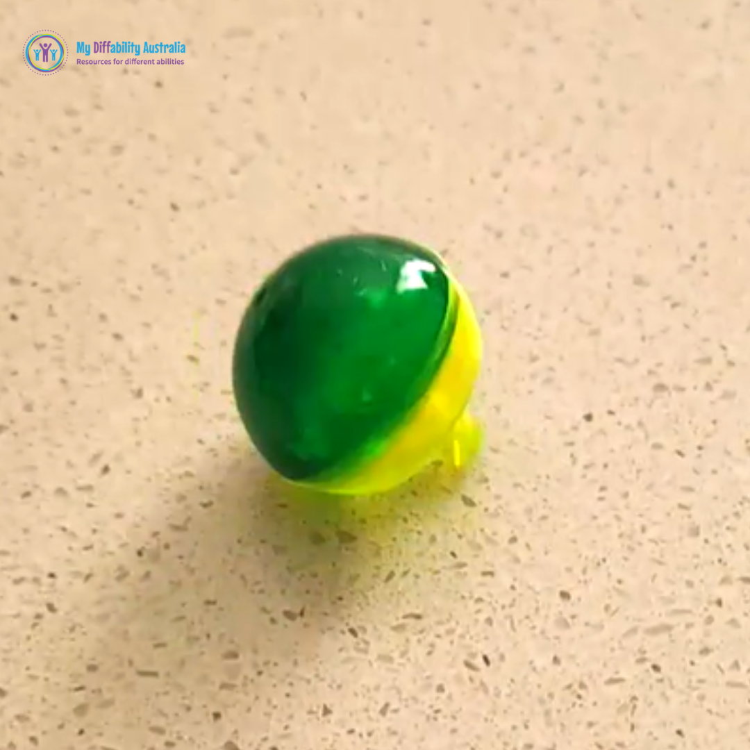 Left View Flip Over Glitter Spinning Top