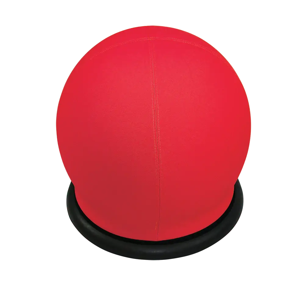 Red swizzle ball chair