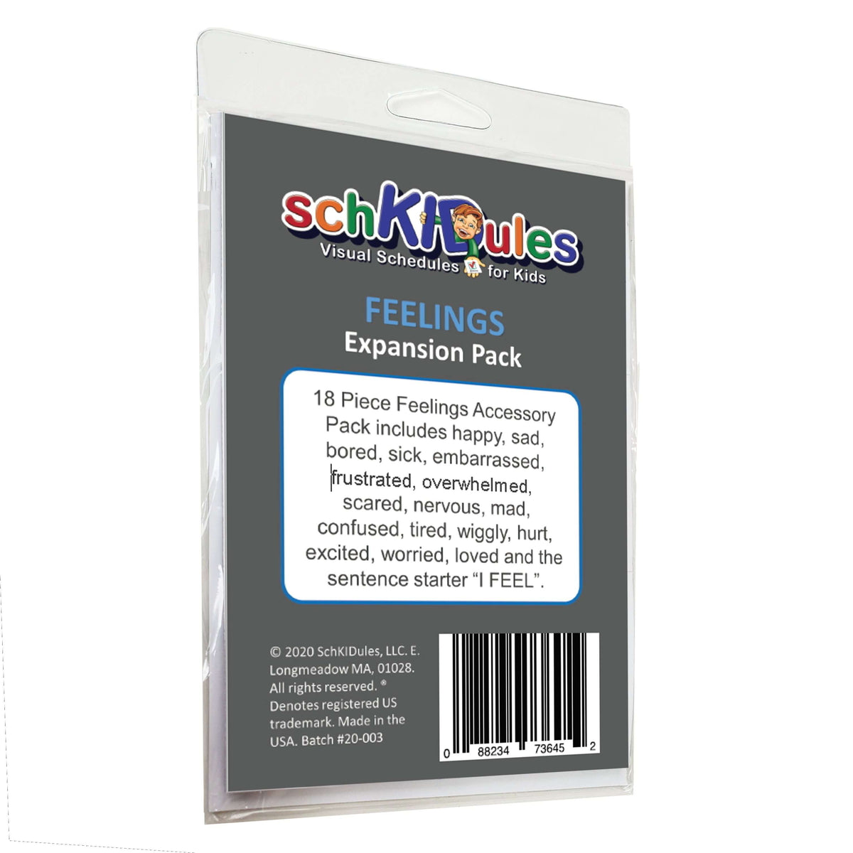 SchKIDules 18 Piece Feelings Accessory Pack Feelings and Emotion