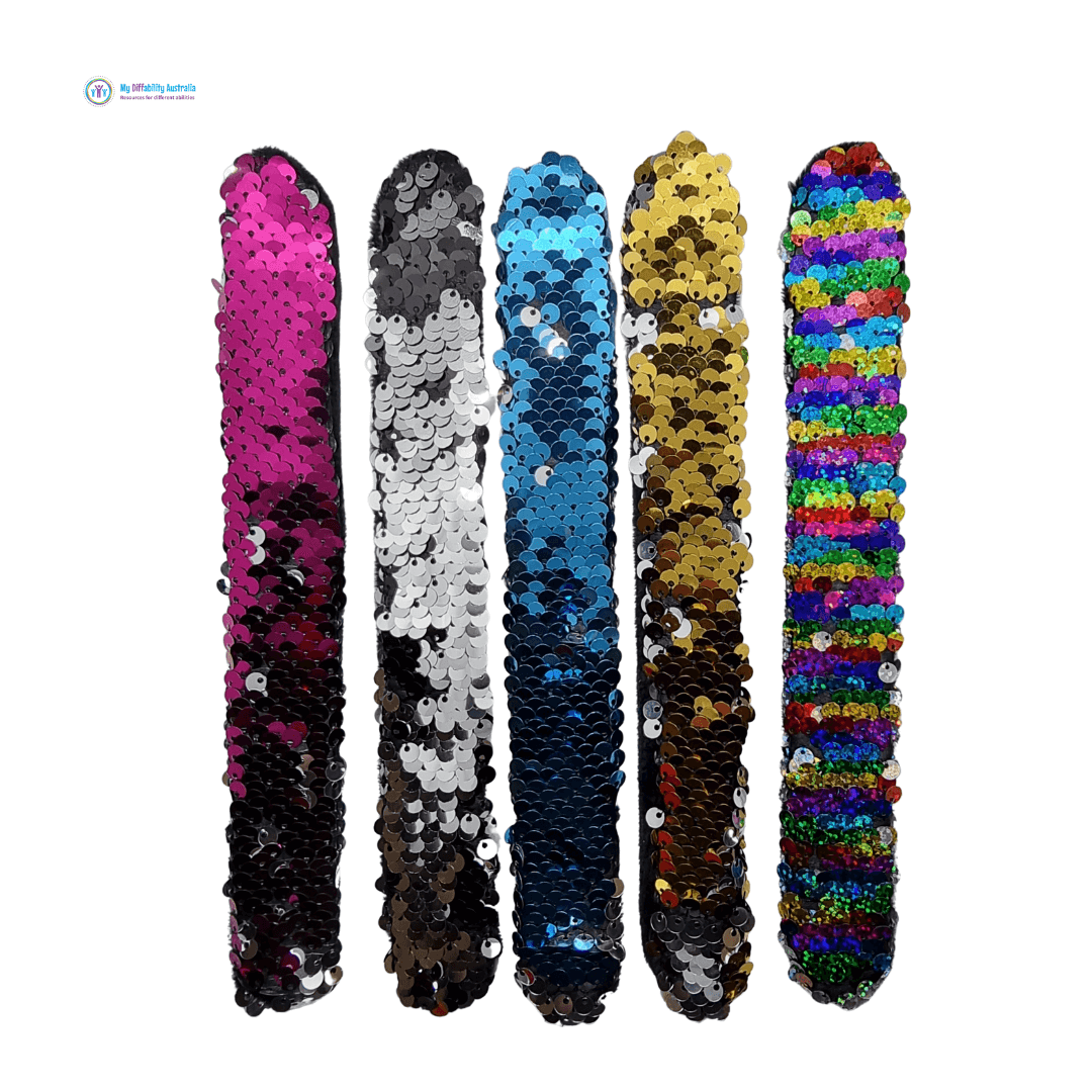 Sequin Sensory Slap Band Bangles