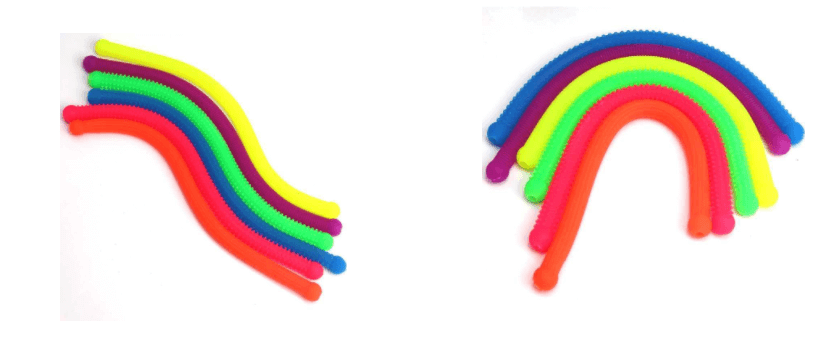Stretchy String Fidget Sensory Toy pack of 6 Serrated Edges