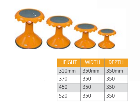 bloom stool dimensions table