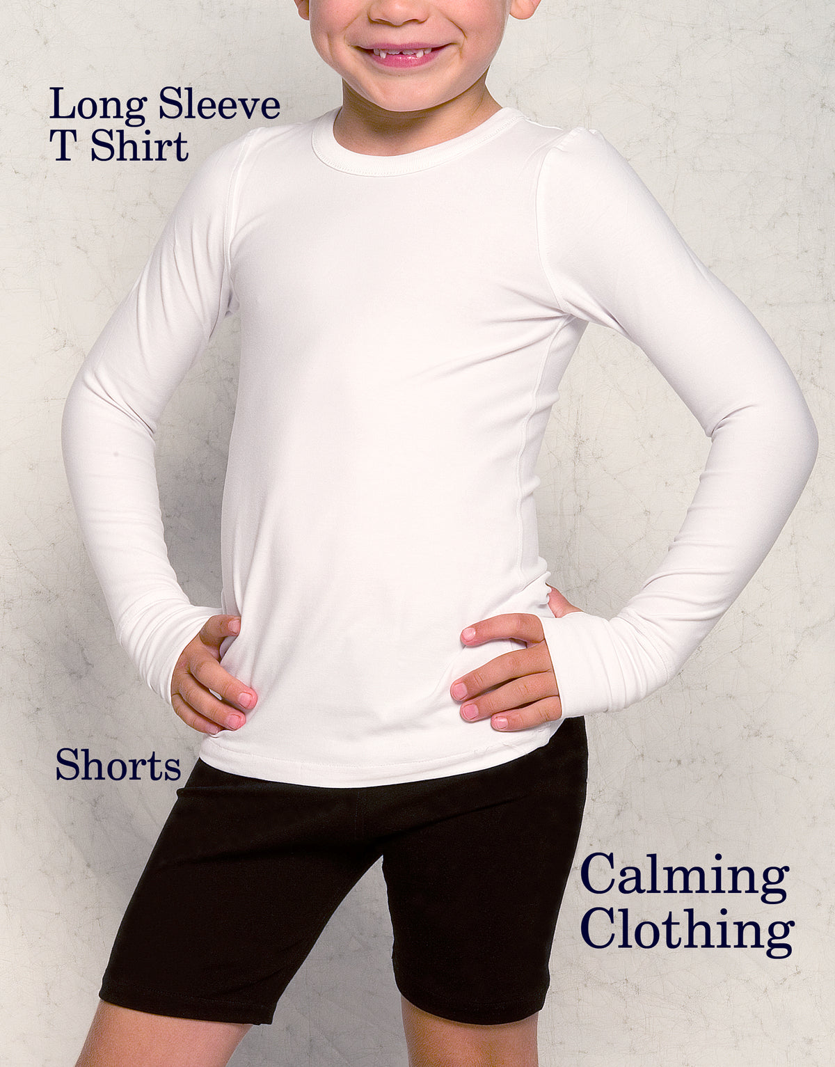 Calming Clothing Long Sleeve Tshirt (White)