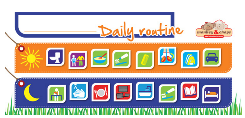 Daily Routine Chart - Hanging, Magnetic Board
