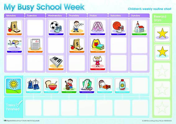 my busy school week chart