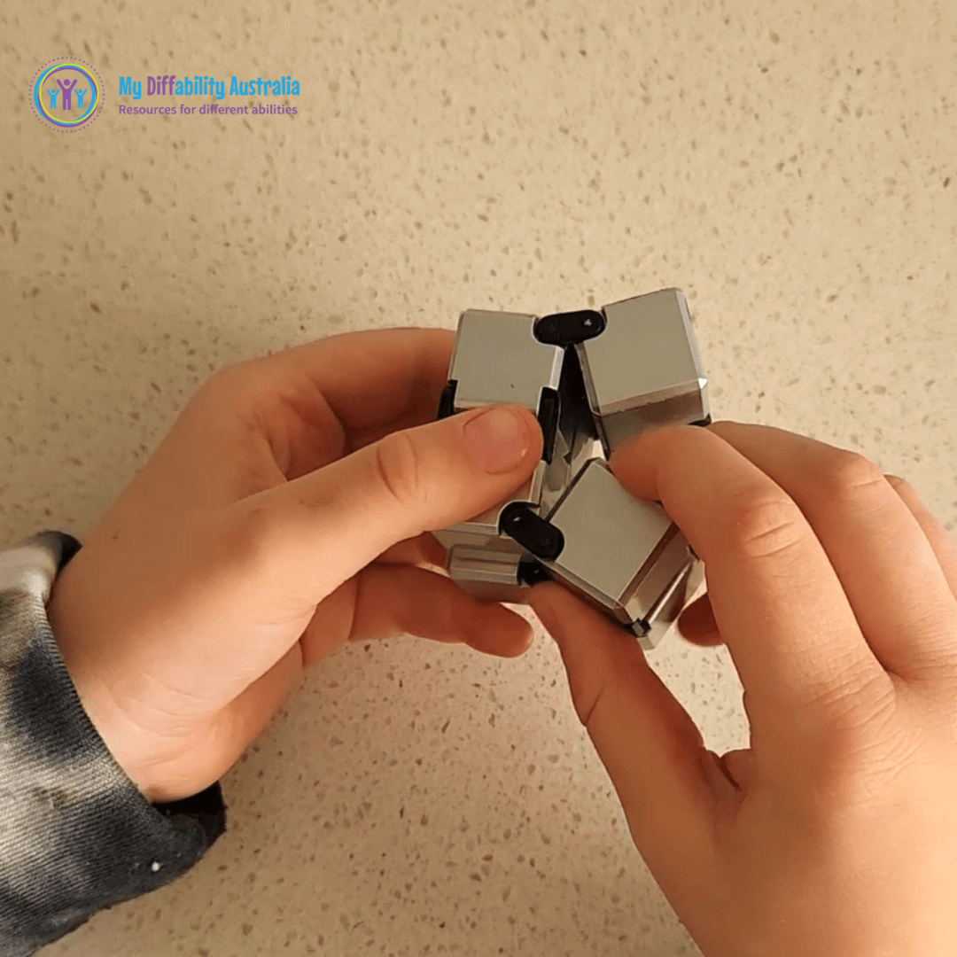 Infinity Silver Cube Infinity Cube Fidget - My Diffability Australia