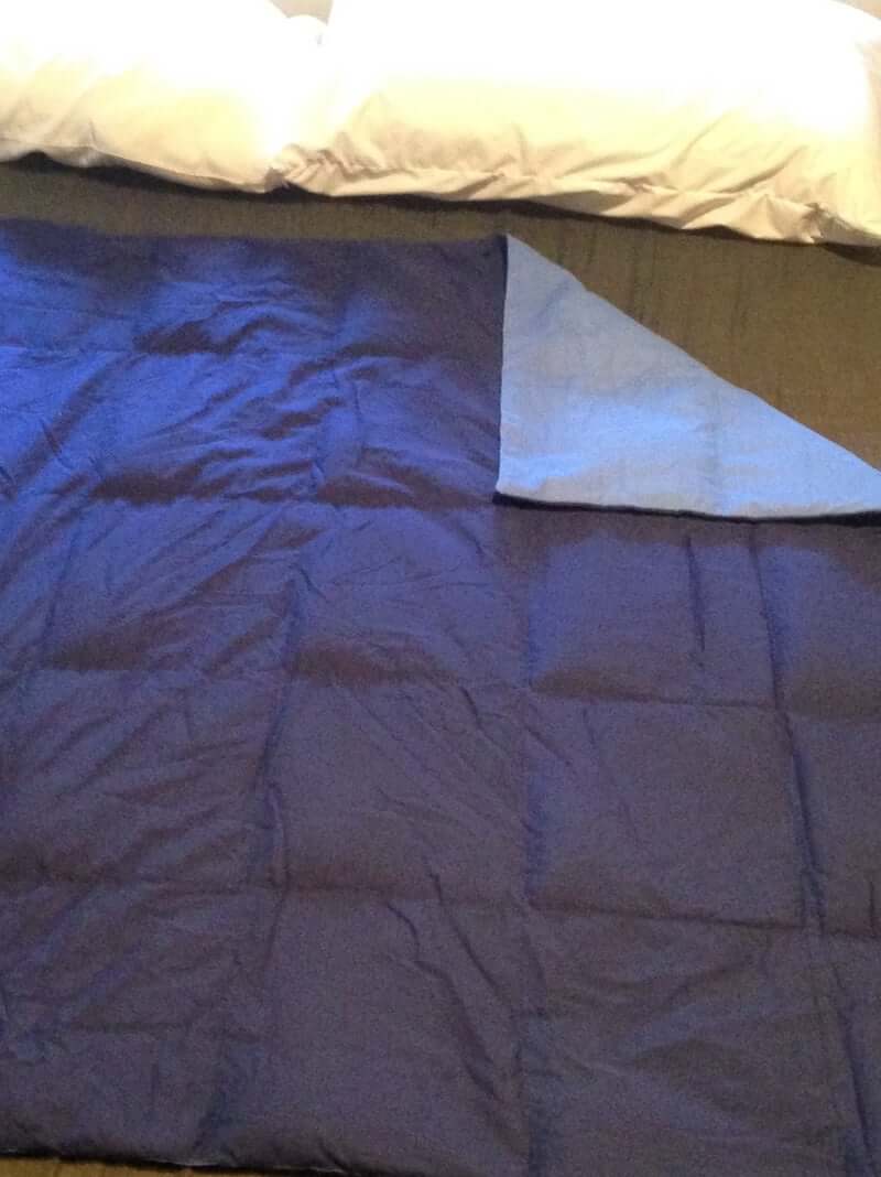 weighted blanket small blue on blue