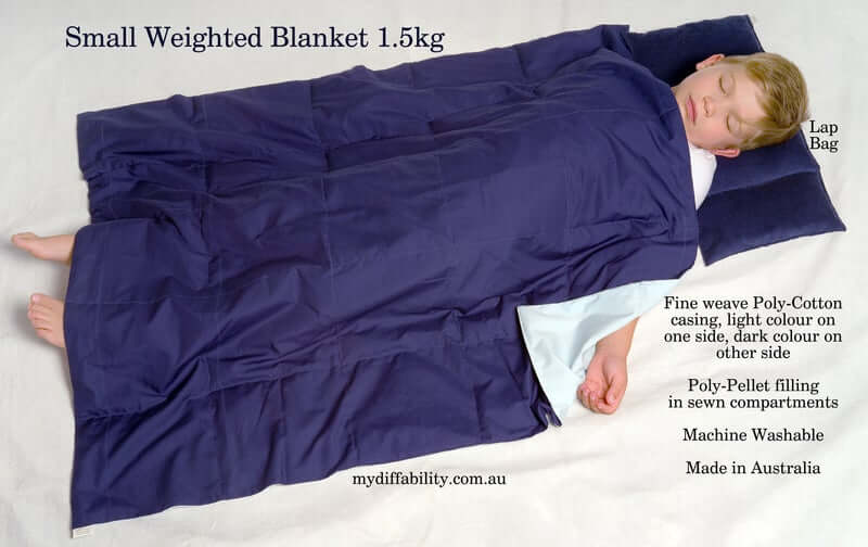 weighted blanket small blue tactile